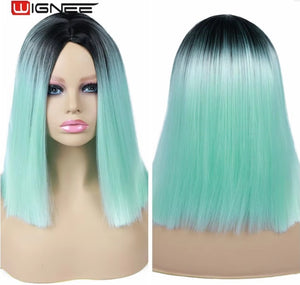 Wignee Short Straight 14" Ombre Green/black