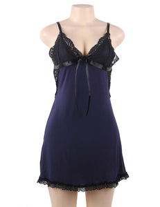 Blue/black Backless Babydoll (16-18) 3xl