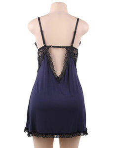 Blue/black Backless Babydoll (16-18) 3xl