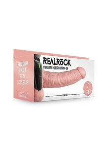 Realrock 7" Vibrating Hollow Strapon With Balls Flesh