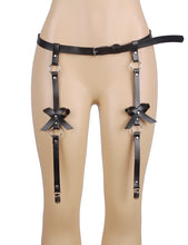 Load image into Gallery viewer, Black Leather Chain Bandage Garter- O/s
