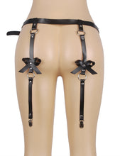 Load image into Gallery viewer, Black Leather Chain Bandage Garter- O/s
