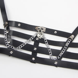 Punk Waist Harness W/ Chain, Straps, Buckles