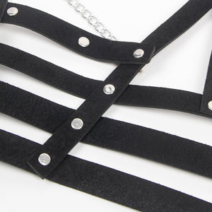 Punk Waist Harness W/ Chain, Straps, Buckles