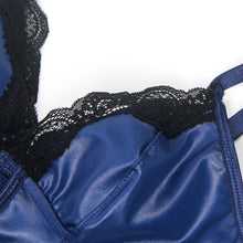 Load image into Gallery viewer, Blue Faux Leather Bodysuit (8-10) M
