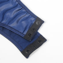 Load image into Gallery viewer, Blue Faux Leather Bodysuit (8-10) M
