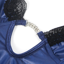 Load image into Gallery viewer, Blue Faux Leather Bodysuit (8-10) M
