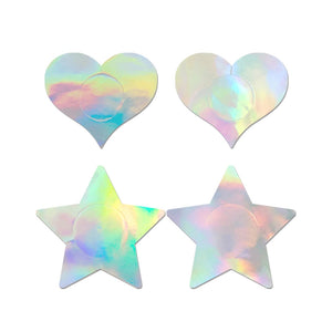 Holographic Pasties Set- Stars/ Hearts