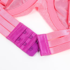 Pink/purple Lace Bra Set(20-22)5xl