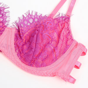 Pink/purple Lace Bra Set(20-22)5xl