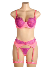 Load image into Gallery viewer, Pink/purple Lace Bra Set(20-22)5xl
