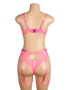 Pink/purple Lace Bra Set(20-22)5xl