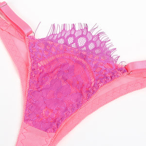 Pink/purple Lace Bra Set(20-22)5xl