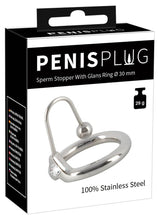 Load image into Gallery viewer, Penisplug Sperm Stopper With Glans Ring 30mm
