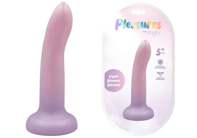 Pleasures By Playful 5 Inch Dong - Pink To Purple