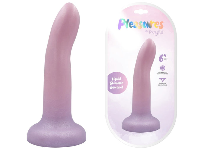 Pleasures By Playful 6 Inch Dong - Pink To Purple