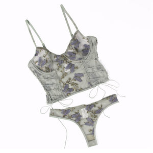 Purple Butterfly Embroidery Set  (12-14) Xl