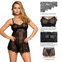 Load image into Gallery viewer, Elegant Black Lace Babydoll(12-14)xl
