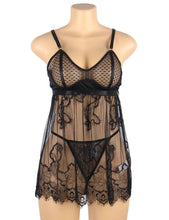 Load image into Gallery viewer, Elegant Black Lace Babydoll(16-18)3xl
