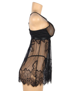 Elegant Black Lace Babydoll(12-14)xl