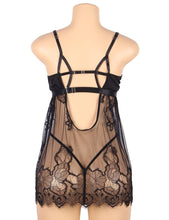 Load image into Gallery viewer, Elegant Black Lace Babydoll (20-22)5xl
