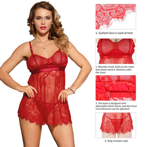 Elegant Red Lace Babydoll(8-10)m