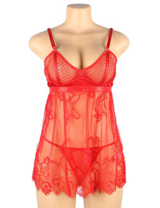 Elegant Red Lace Babydoll(8-10)m