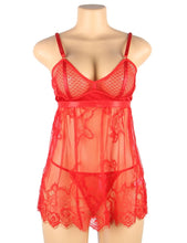 Load image into Gallery viewer, Elegant Red Lace Babydoll(16-18)3xl
