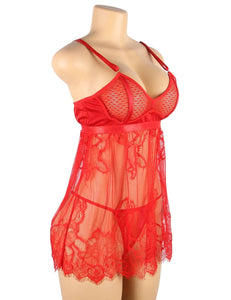 Elegant Red Lace Babydoll(8-10)m