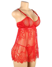 Load image into Gallery viewer, Elegant Red Lace Babydoll(16-18)3xl
