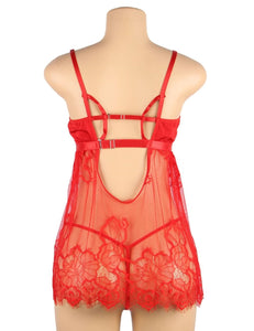 Elegant Red Lace Babydoll(12-14)xl