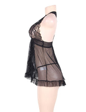 Load image into Gallery viewer, Halter Babydoll Black W/lace (8-10)m
