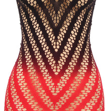 Load image into Gallery viewer, Black &amp; Red Fishnet Dress (8-10)m

