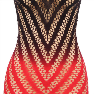 Black & Red Fishnet Dress (8-10)m