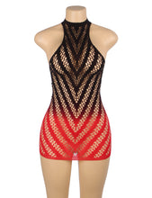 Load image into Gallery viewer, Black &amp; Red Fishnet Dress (12-14)xl
