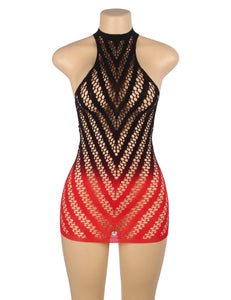 Black & Red Fishnet Dress (8-10)m