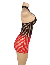 Load image into Gallery viewer, Black &amp; Red Fishnet Dress (12-14)xl
