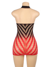 Load image into Gallery viewer, Black &amp; Red Fishnet Dress (12-14)xl
