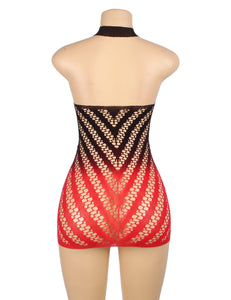 Black & Red Fishnet Dress (8-10)m