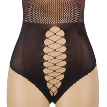 Load image into Gallery viewer, Black &amp; Red Fishnet Bodysuit (8-10) M
