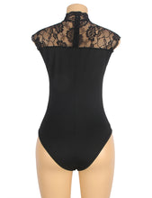 Load image into Gallery viewer, Black Bodysuit W/lace (10-12) L
