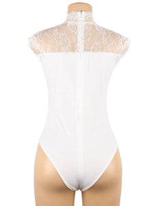 White Bodysuit W/lace (14-16) 2xl