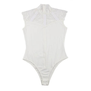 White Bodysuit W/lace (12-14) Xl