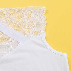 White Bodysuit W/lace (14-16) 2xl