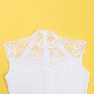 White Bodysuit W/lace (14-16) 2xl