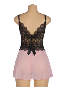 Floral Lace Pink/black B/doll (12-14)xl