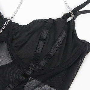 Black Mesh Chain Bodysuit (12-14) Xl