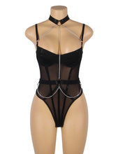 Load image into Gallery viewer, Black Mesh Chain Bodysuit (12-14) Xl

