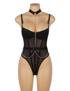 Black Mesh Chain Bodysuit (12-14) Xl