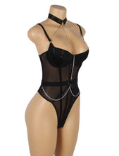 Load image into Gallery viewer, Black Mesh Chain Bodysuit (12-14) Xl
